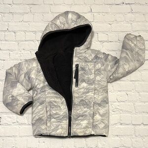 Reversible Eddie Bauer Coat - Black Fleece and Gray Puffer. Boys Size XS (4)